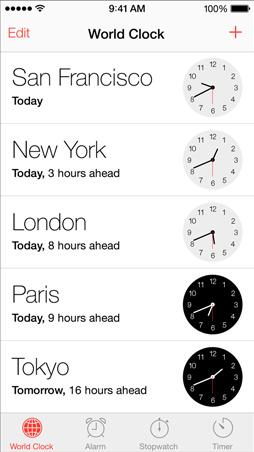 iOS7 Clock Screen