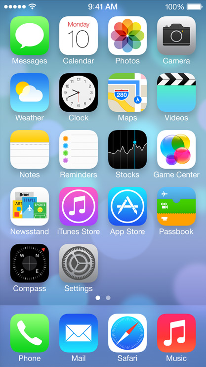 iOS7 Flat Design Screen