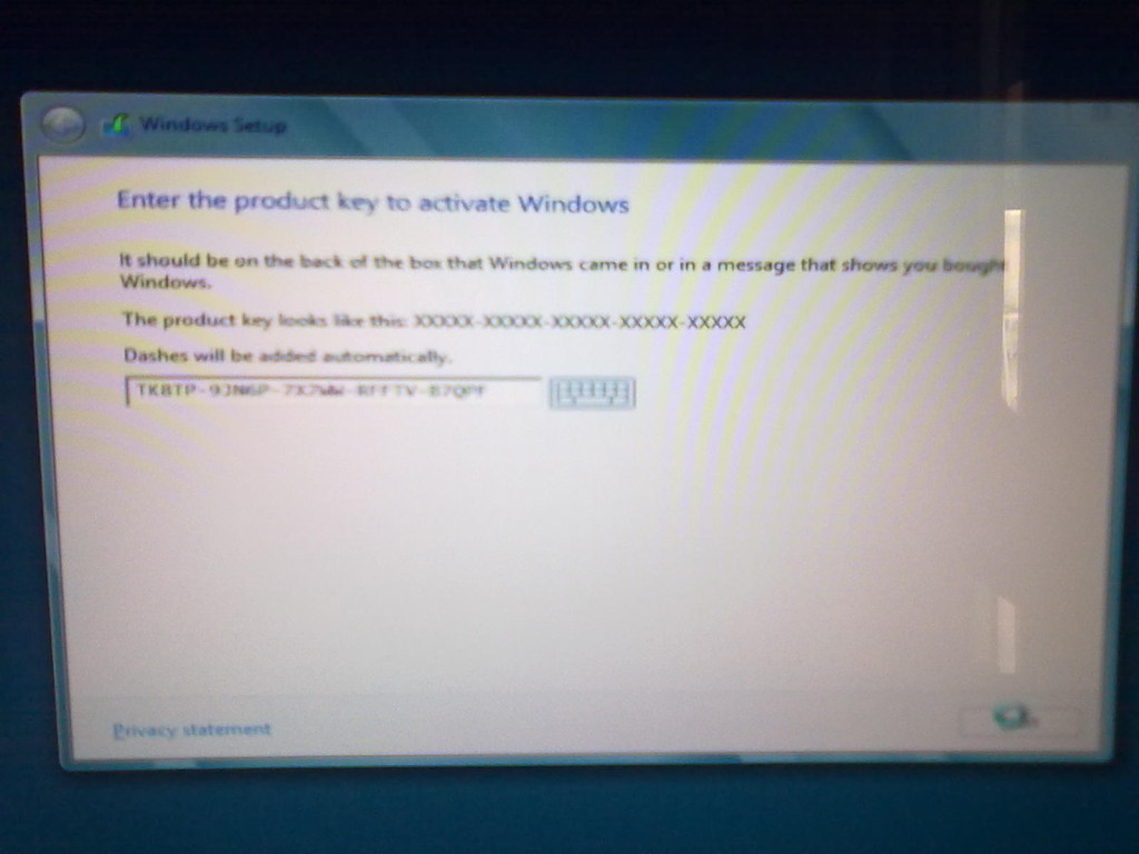 Enter Product Key of Windows 8